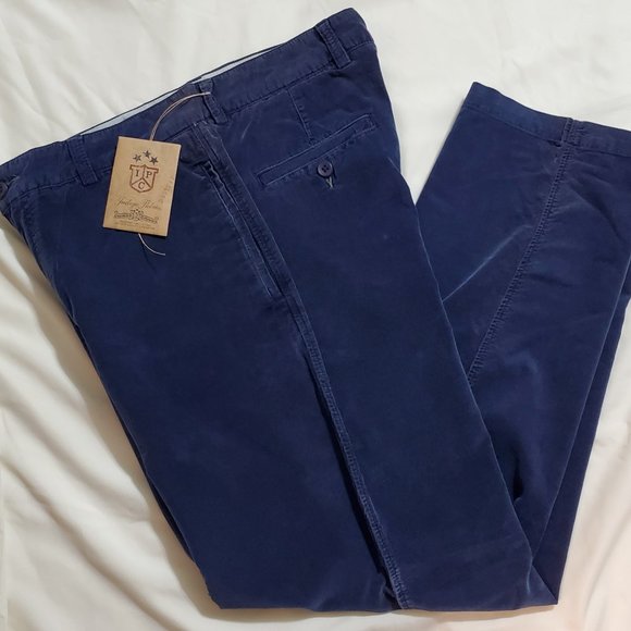 NWT Vintage 32-33x 32 Indigo Palms Chino Corduroy Blue Relaxed Fit Pants - Picture 2 of 13
